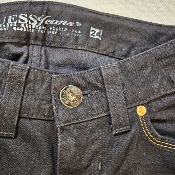 Guess Women's Low Rise Black Boot Cut Jeans - Size 24 - Picture 3 of 8